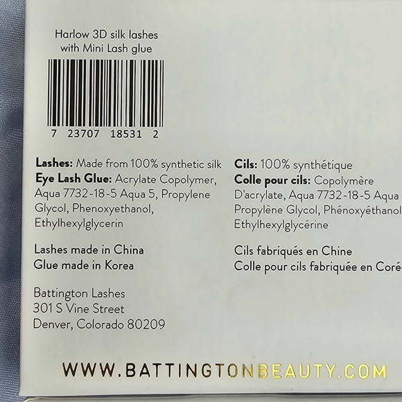🟣 ☆ NWOT ☆ Battington Beauty 3D Silk Lashes & Mini Lash Glue"Harlow" - Picture 4 of 5